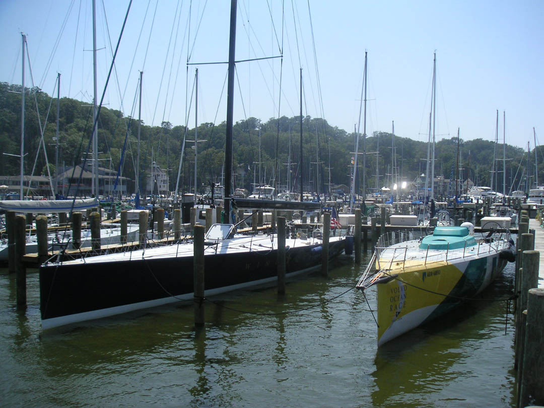 Sailboats on Lake Macatawa near Eldean Shipyard