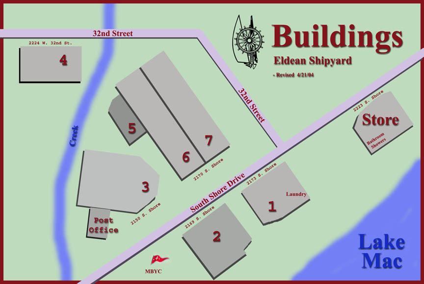 Map of the storage buildings and facilities at Eldean Shipyard