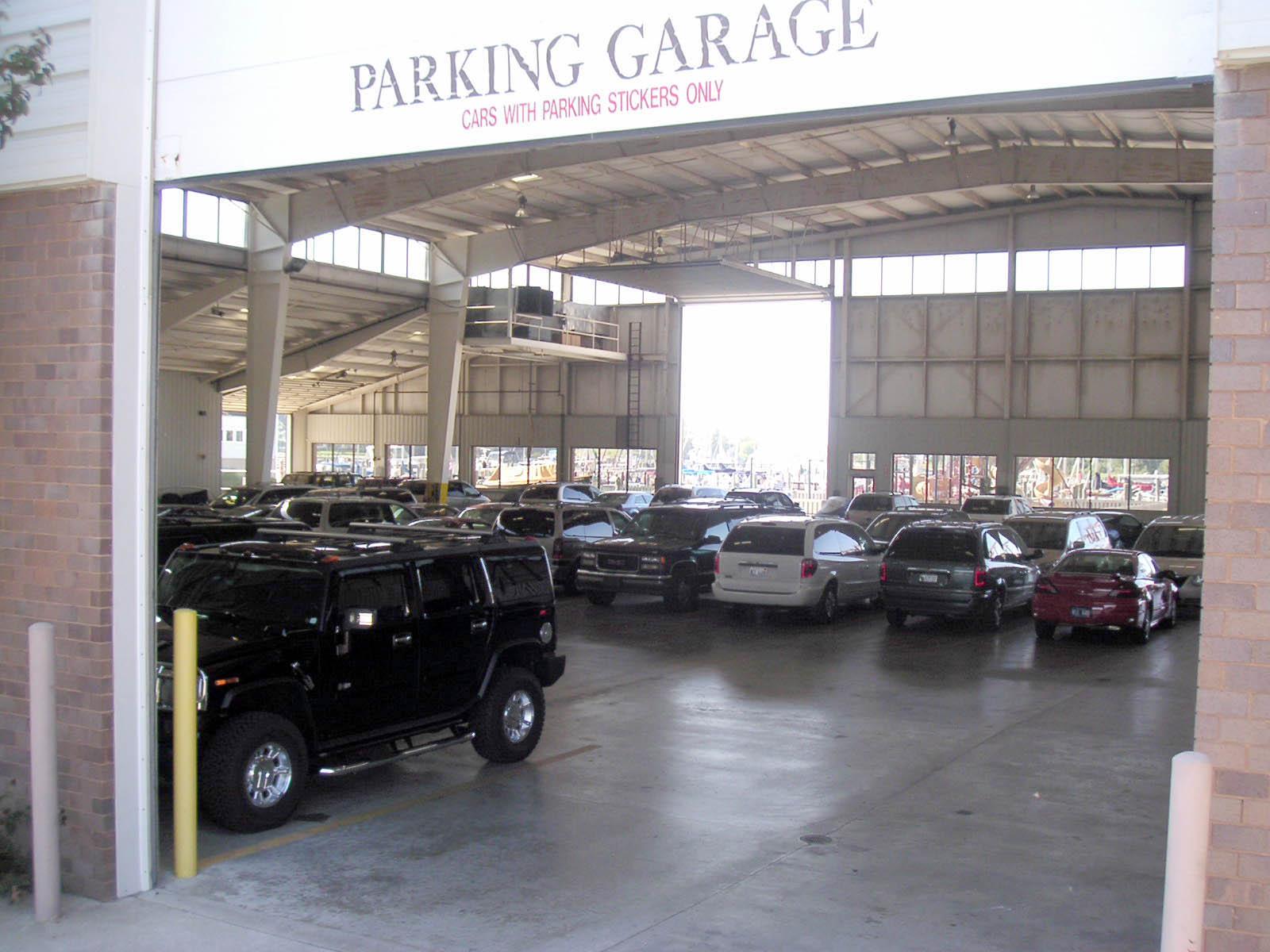 The indoor parking garage at Eldean Shipyard
