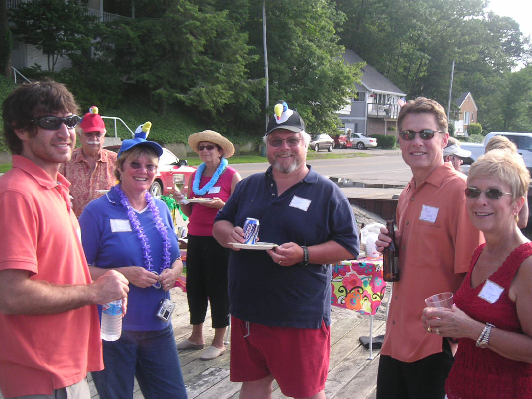 A lawn party at the marina